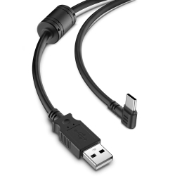 YQMAJIM Dash Cam Power Cord, (10Ft USB Type-C) Thicker USB C 90 Degree Charger Cable With Magnetic Ring, Car Mirror