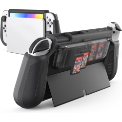 KIWIHOME Switch O Case Compatible With Nintendo Switch O Model 2021, With Flip Design Game Holder, Ergono