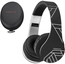 POWERLOCUS Bluetooth Over-Ear Stereo Foldable Headphones, Wired S Rechargeable With Built-In Rophone