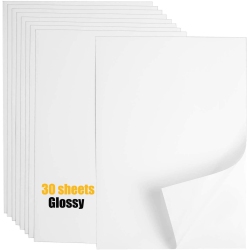 SUIROYI Glossy Sticker Paper for Inkjet Printer, Printable Vinyl Sticker Paper Waterproof for Laser & Inkjet Printer, 8.5" X
