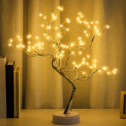 NIERBO 20" 108 Led Tabletop Bonsai Tree Light, Diy Artificial Tree Lamp, Battery/USB Operated, Aesthetic Lamps for Living Room Bedroom Christmas Home