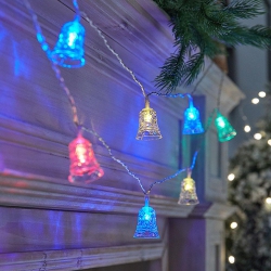 OLLNY DECOR Led Little Bell, Beautiful And Romantic Christmas Decoration, 9.8Ft 20Led Small Colored Light String, Gift Fairy Tale Light Halloween
