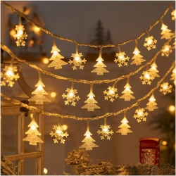 OLLNY DECOR Led Christmas Lights String Snow Elk Christmas Tree String Lights Christmas Decorated Small Colored Flashing Lights