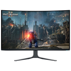 DELL Refurbished (Fair) - Alienware 32" 4K Uhd 240Hz 0.03Ms Curved Qd-Oled Gaming Monitor (Aw3225Qf) - Lunar Light