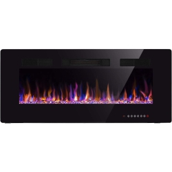 ANTARCTIC STAR 42 Inch Wall Mounted Recessed Electric Fireplace Insert Flush Mount Linear Fireplace, Ultra-Thin Lightweight Led Fireplace Heater Fit