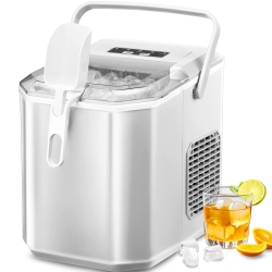 ANTARCTIC STAR Portable Ice Maker, Self-Cleaning, Makes 9 Cubes In 6 Minutes, 26.5 Lbs/24H, Includes Ice Scoop And Basket, 2 Ice Cube Sizes for Home