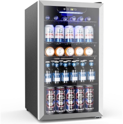 ANTARCTIC STAR Small Drink Dispenser With Clear Front Door, Beverage Refrigerator Cooler-120 Can Mini Fridge Glass Door In Silver