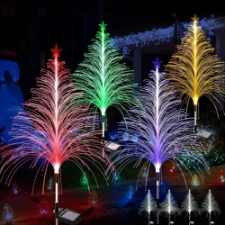 OLLNY DECOR 4 Packs Christmas Tree Solar Garden Light \w Multi-Colored Change, Auto On/off Garden Solar Light, Solar Light for Garden, Porch