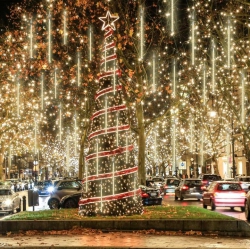 OLLNY DECOR Meteor Shower Lights Outdoor, 38.5Ft 15 Tubes 11.8" 540 Led Christmas Lights Meteor Shower Lights, Snow Falling Icicle Lights