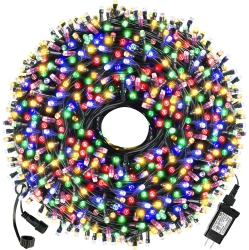 OLLNY DECOR 105Ft 300 Led String Lights With End to End Plug, Christmas Tree Lights Outdoor Indoor Fairy Lights (Multi-Color)