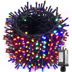 OLLNY DECOR Christmas Lights, Low Voltage 98.4Ft 300 Led Christmas Lights - \w 30V Ul Certified Power Supply Adapter String Lights for Indoor