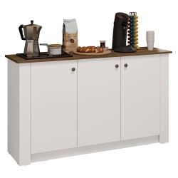 MADESA Coffee Bar Cabinet \w 3 Doors Wooden Storage Unit for Kitchen, Dining Room, Or Office Perfect for Organizing Coffee Makers, Supplies, And
