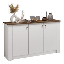 MADESA Entryway Storage Cabinet \w 3 Doors – Wooden Cabinet Unit for Hallway, Living Room, Or Foyer Ideal for Organizing Decor, Keys, And Everyday