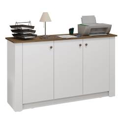 MADESA Office Storage Cabinet \w 3 Doors Wooden Organization Unit for Office Supplies, Documents, And Printers Perfect for Home Office Or Workspace