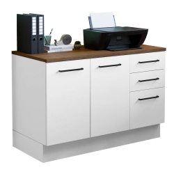 MADESA Office Storage Cabinet \w 2 Doors And 3 Drawers Wooden Organization Unit for Office Supplies, Documents, And Printers Perfect for Home Office