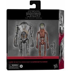 STAR WARS The Series 6 Inch Action Figure Deluxe 2-Pack - C-3Po (B1 Battle Droid Body) & Super Battle Droid In Black