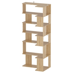 HOMSEE 5-Plus Shelves Wood 35.4 In. W Baker's Rack Corner Storage Shelf Unit Kitchen Organizer Rack In Light Brown