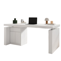 HOMSEE Lorentz 63" W Height Adjustable L-Shaped Standing Desk With And Cabinet