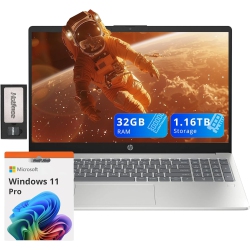 HP 15.6" Fhd Laptop, Intel I3-N305, 1.16Tb Storage(1Tb SSD+160GB Docking Station Set), 32GB Ddr4, Intel Uhd Graphics, HD Camera, Fingerprint Reader