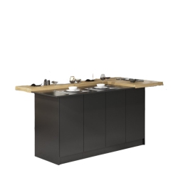 HOMSEE Arvene 77.3" Kitchen Island With Manufactured Wood Top And Storage Cabinet, Large Countertop, Prep Station In In Brown