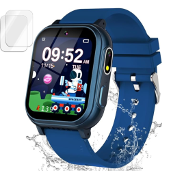 MEHIAZ Kids Waterproof Smart Watch Boys Toys Age 5-12 \w 32 Games, Dual Camera, Habit Tracking, Music Player, Video, Alarm Clock, HD Touchscreen