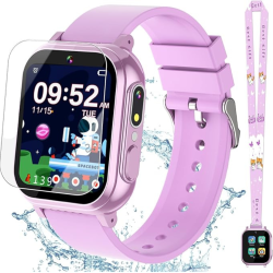 MEHIAZ Kids Waterproof Smart Watch Boys Toys Age 5-12 \w 32 Games, Dual Camera, Habit Tracking, Music Player, Video, Alarm Clock, HD Touchscreen