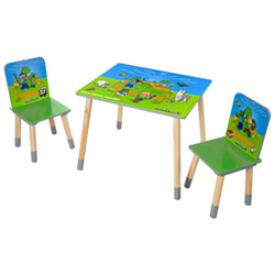 Ensemble 3 Pièces Avec Table Et Chaises Pour Enfants Minecraft - Vert/bleu