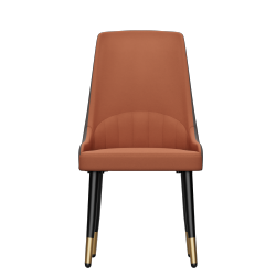 UNHO Microfiber Leather Dining Chairs:set Of 2 Luxury Dining Room Chair Living Room Accent Two-Tone Colors Chairs \w Softy Cushion Seat High Back For