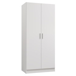 MADESA 2 Door Storage Cabinet With Ample Shelf Space 31"l Utility Armoire Closet Entryway And Bedroom Organization Unit - In White
