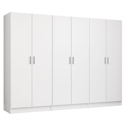 MADESA 6 Doors Storage Cabinet With Ample Shelves Space 94"l Utility Armoire Closet Entryway And Bedroom Organization Unit - In White