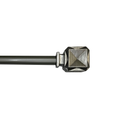 VERSAILLES - Scencillo Boxy Curtain Rod Set, Adjustable Length From 72" to 144" In Silver