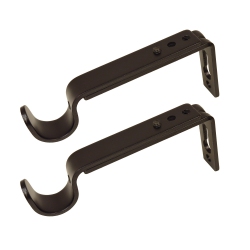 VERSAILLES - Set Of 2 Curtain Brackets, Adjustable Projection Between 4" to 6" In Brown