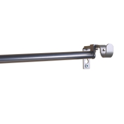 VERSAILLES Versaille - Double-Up Curtain Rod, Adjustable Length 25" to 45" In Silver