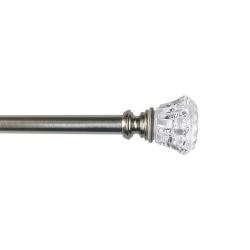 VERSAILLES - Scencillo Tulip Curtain Rod Set, Adjustable Length From 72" to 144" In Silver