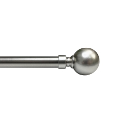 VERSAILLES - Esencial Orb Curtain Rod Set, Adjustable Length From 72" to 144" In Silver