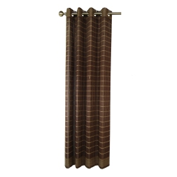 VERSAILLES - Bamboo Grommet Top Curtain Panel, Brass Grommets, 42" X 63", Walnut