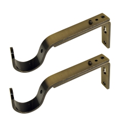 VERSAILLES - Set Of 2 Curtain Brackets, Adjustable Projection Between 4" to 5.5", Brass