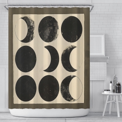 PANDACO Moon Phases Shower Curtain (180Cm X 180Cm) (72" X 72")
