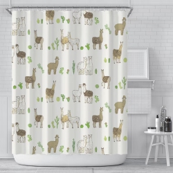 PANDACO Alpaca Shower Curtain (180Cm X 180Cm) (72" X 72")