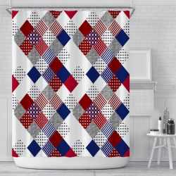 PANDACO Czater Fabric Shower Curtain (180Cm X 180Cm) (72" X 72")