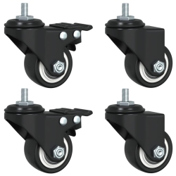 VIDAXL Caster Wheels 4 PCs 35 MM Iron In Black