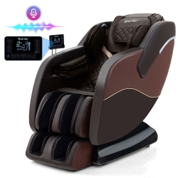 COSTWAY Sl Track Zero Gravity Massage Recliner With Thai Stretch Foot Rollers Voice Control