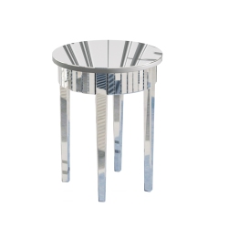 UNHO Modern Round Mirrored Side Table Glass Mirror End Table Living Room Sofa Side Accent Table for Entryway Living Room Bedroom Sofa Couch Side