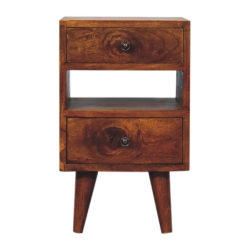 ARTISAN FURNITURE Solid Wood Mini Classic Multi Nightstand In Chestnut Finish