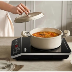 PRISMI Induction Cooktop, 1800W Stainless Steel Portable Induction Burner \w Timer, Sensor Touch Countertop Burner, Kid Safety Lock, 10 Temperature