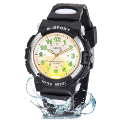 JUBOOS Kids Watch Analog With 7 Colorful Night Lights Boys Girls Waterproof Soft Strap Kids Time Teaching Quartz Wristwatch for Ages 5-18, Kids Gifts