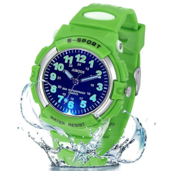 JUBOOS Kids Watch Analog With 7 Colorful Night Lights Boys Girls Waterproof Soft Strap Kids Time Teaching Quartz Wristwatch for Ages 5-18, Kids Gifts