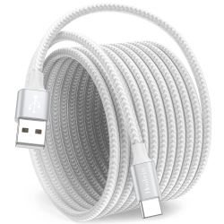 HUUKEIN USB C Cable 15Ft, Extra Long USB A to USB C Cable Fast Charging Type C Cable, USBc Charger Cord In White