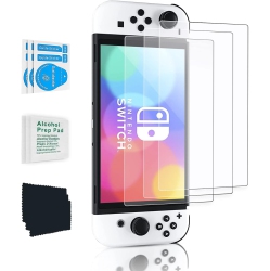 MUMBA [3-Pack] Screen Protector for Nintendo Switch O, 9H Tempered Gl Film With Smooth, HD Clear, Easy-Install
