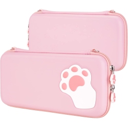 EXTREMERATE Playvital Switch Lite Travel Carrying Case, Hard Portable Pouch, Soft Velet Lining Carry Storage Bag In Pink